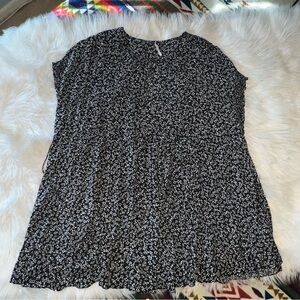 Free People all Over Floral Boho Black Print Dress